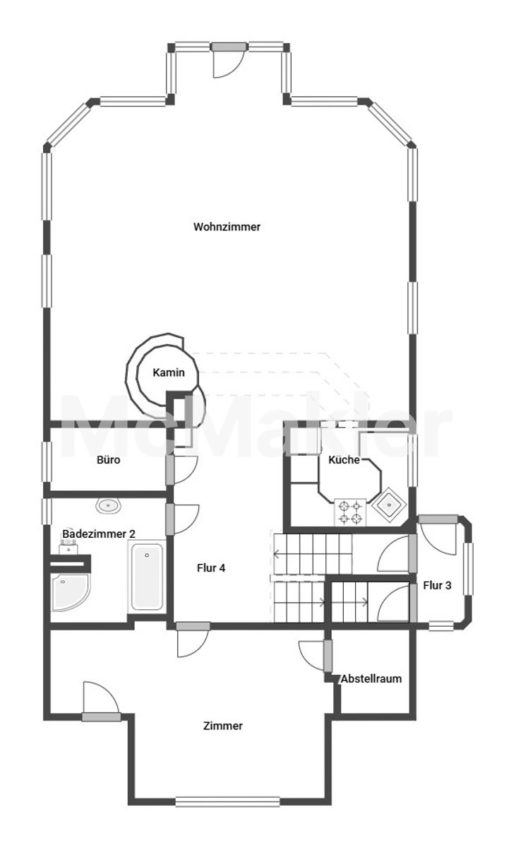 Luxuriöses Wohnen nahe Wien – Stadtvilla mit Gästehaus, Pool und traumhaftem Fernblick – Grundriss 1