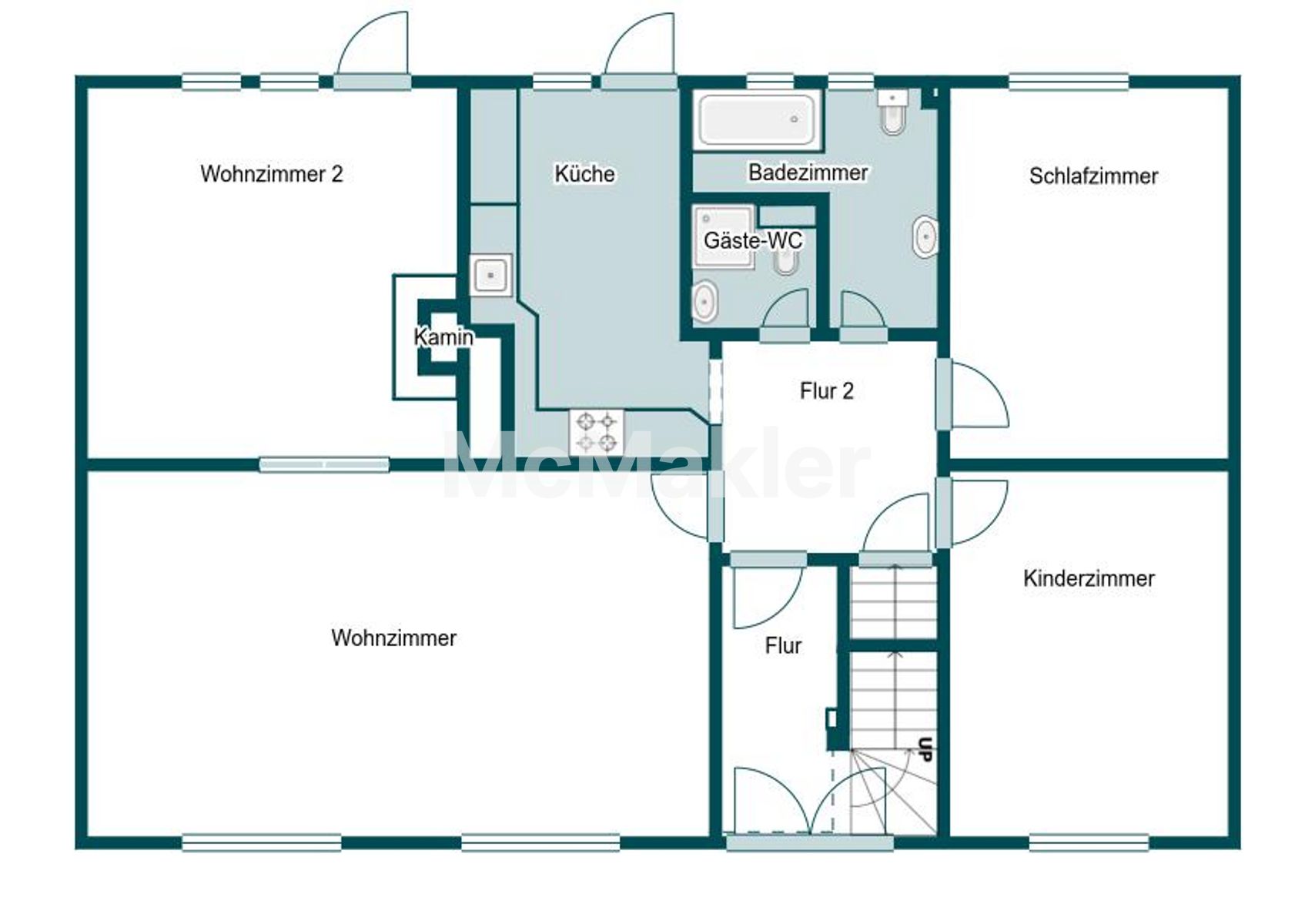 Schnell in der Stadt – zuhause im Grünen: Einfamilienhaus mit Einliegerwohnung und großem Garten – Grundriss 1