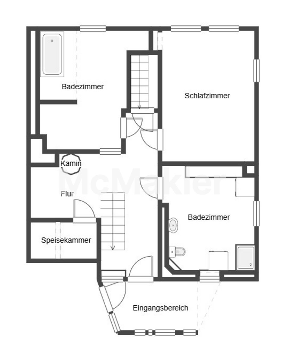 Bauernhaus (innen komplett renoviert) mit viel Potential und idyllischem Garten - viele Stellplätze – Grundriss 1