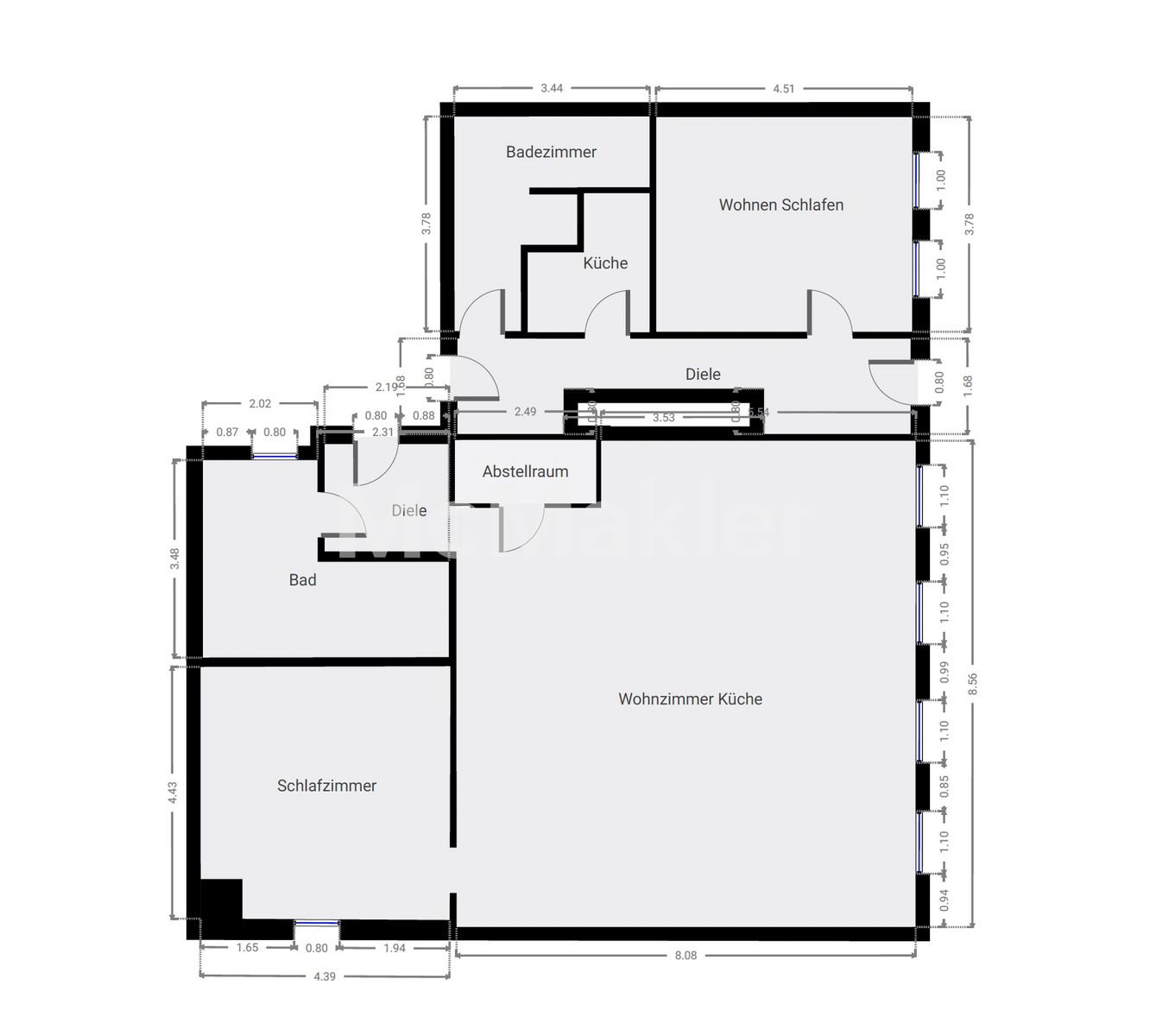 Vollvermietetes MFH mit 5  Wohneinheiten, PV-Anlage und stabilen Mieteinnahmen in Eisenberg – Grundriss 1