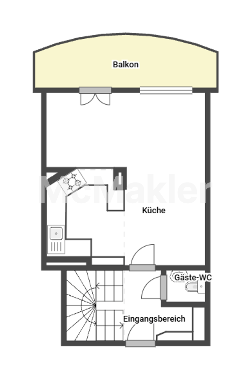 Attraktive Maisonette - Wohnung mit Terrasse in guter Lage – Grundriss 1