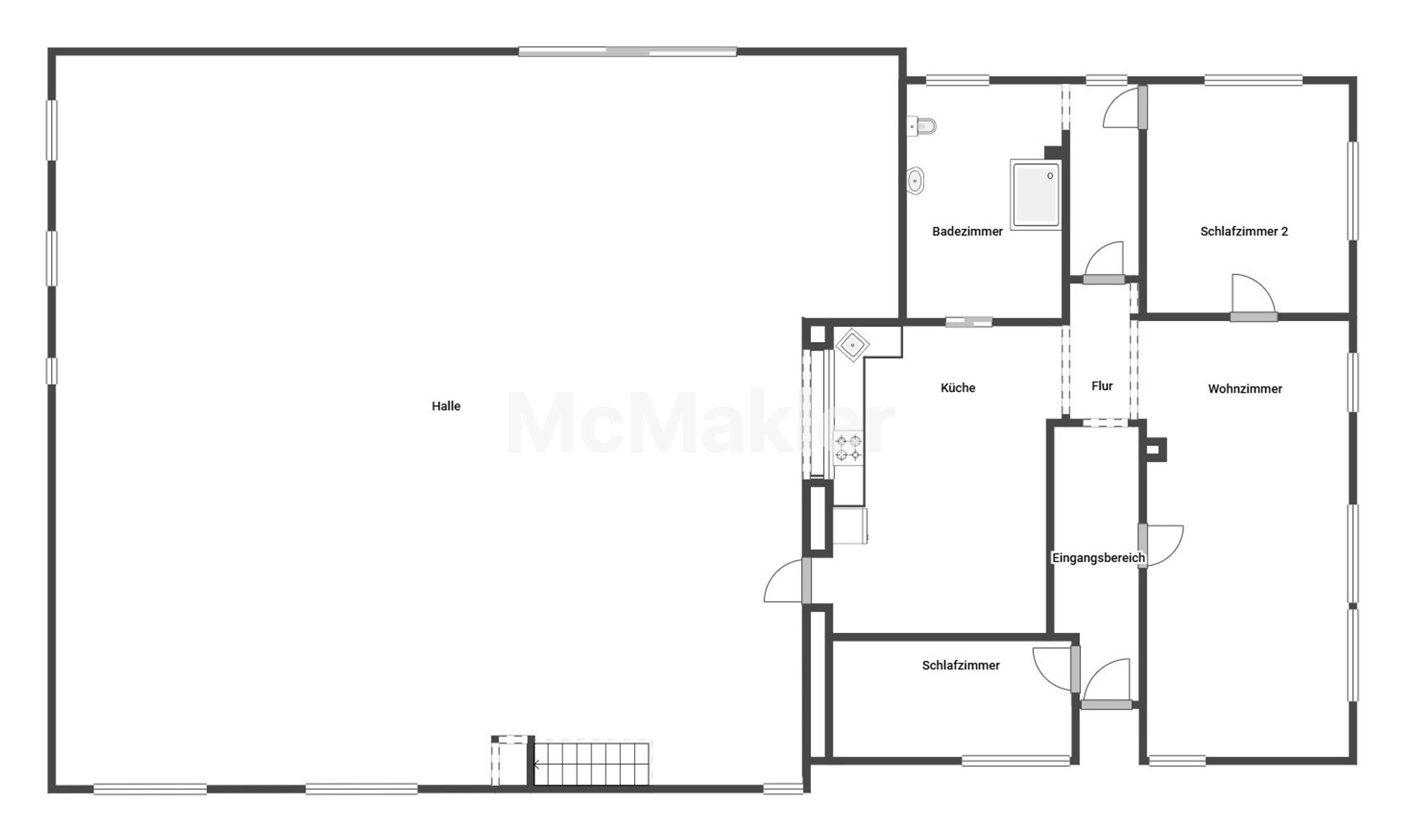 Seltene Gelegenheit; Grundstück mit Flughangar und Wohnung! – Grundriss 1