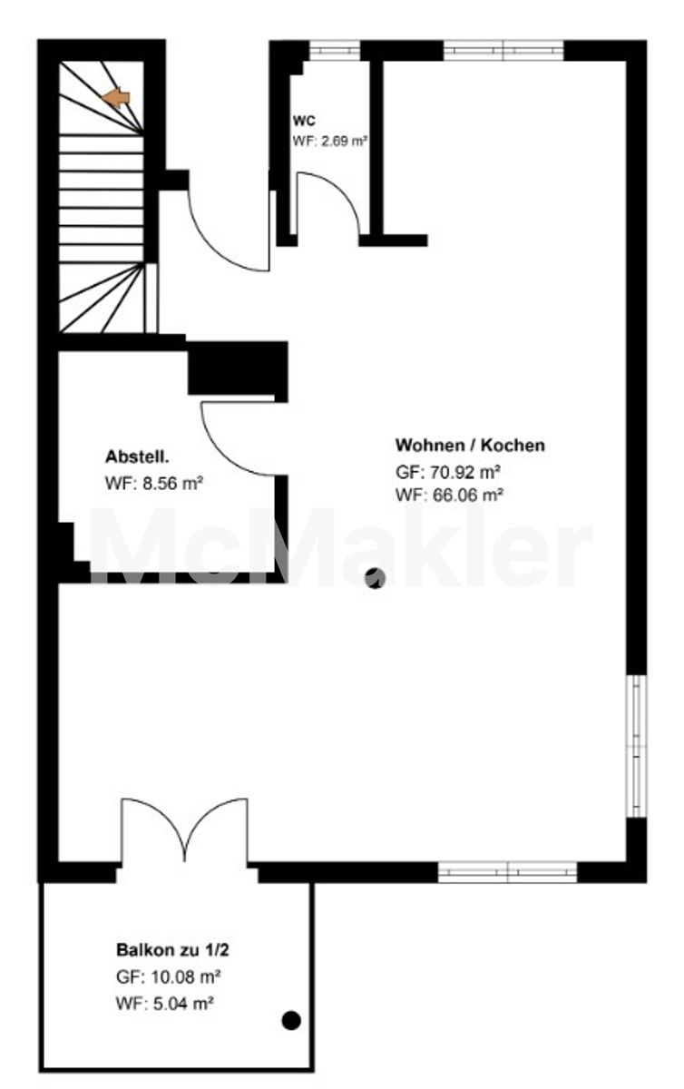 Solide Anlage: Neuwertige Erdgeschosswohnung mit Balkon und Garten – Grundriss 1