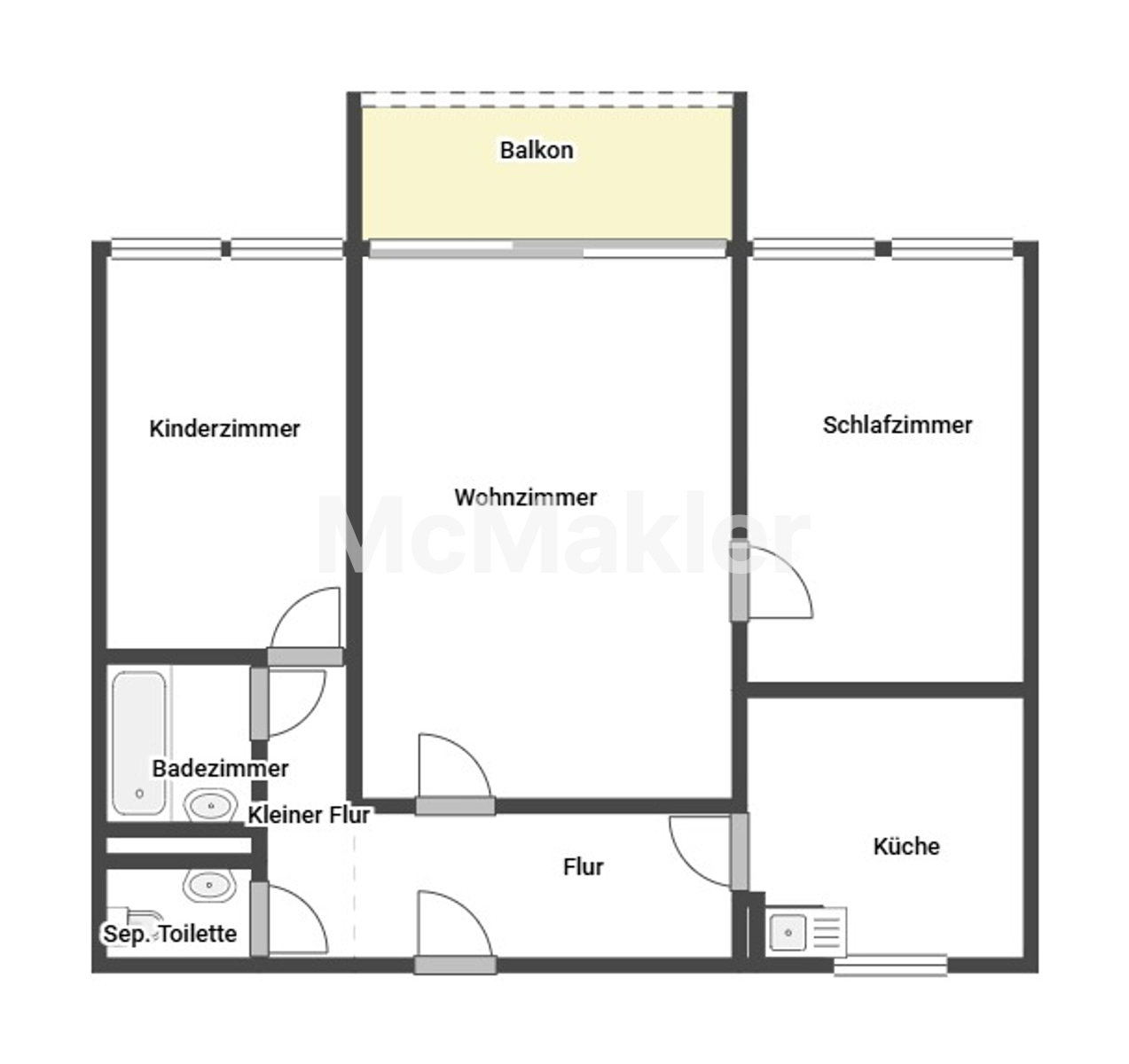 Sehr schön aufgeteilte 3-Zimmer-Wohnung mit traumhaftem Blick und Schwimmbad in Neu-Ulm – Grundriss 1