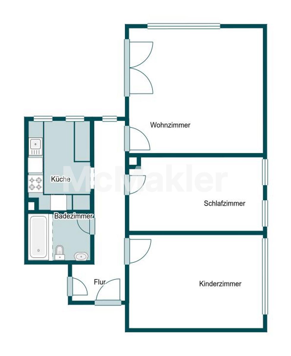 Lichtdurchflutet & gepflegt – 3 Zimmer in guter Lage von Heusenstamm – Grundriss 1