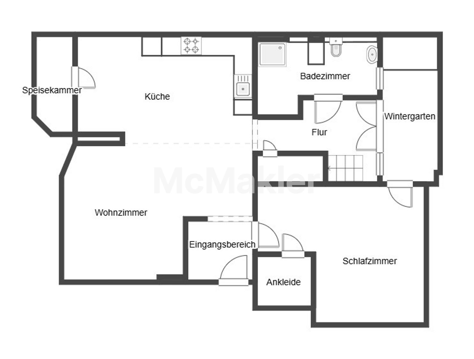 Mitten in der Stadt! 4,5-Zi.-Maisonettewohnung mit Aufzug & Wintergarten – Grundriss 1