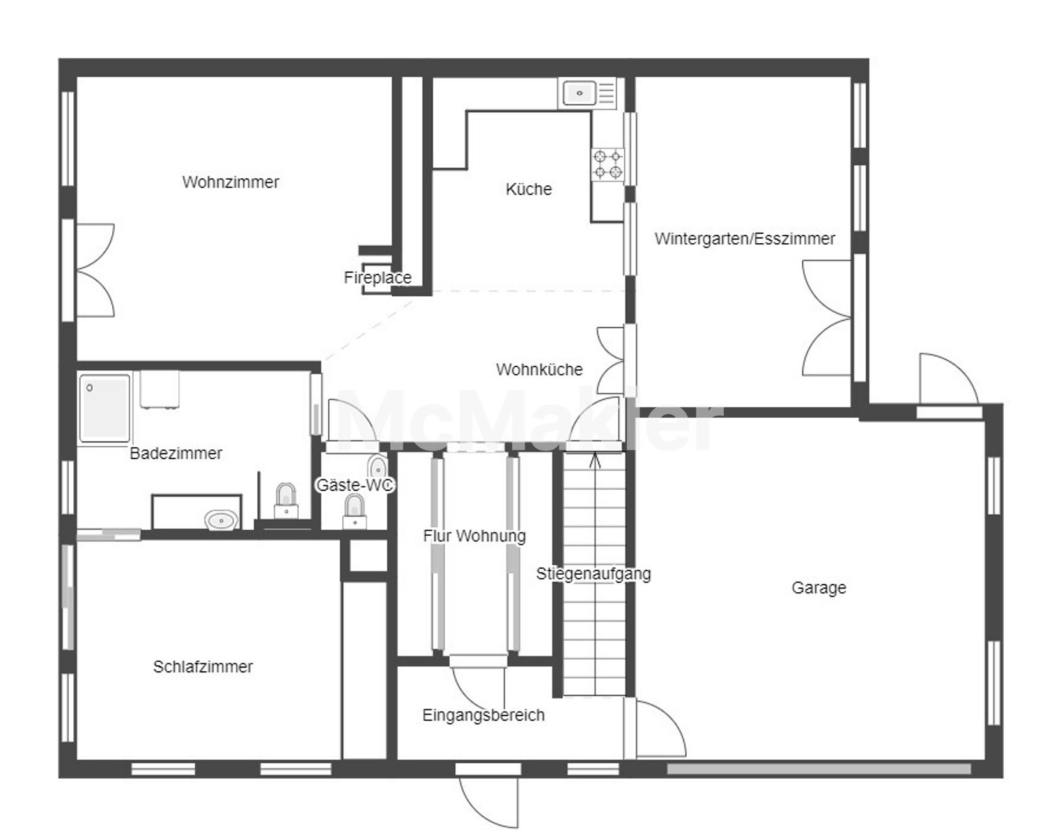 Neuwertig und modern: Wohntraum im Grünen mit 2 wunderschönen Gärten zum rundum wohlfühlen – Grundriss 1