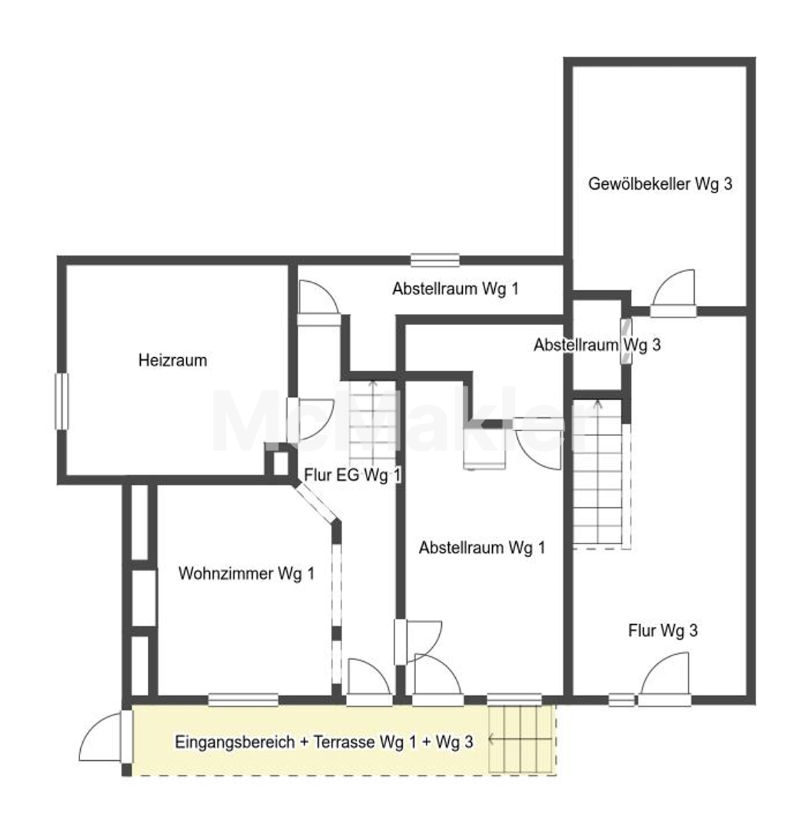 3-Familienhaus  (3 separate Eingänge) ab 2023 umfangreich saniert und renoviert – Grundriss 1