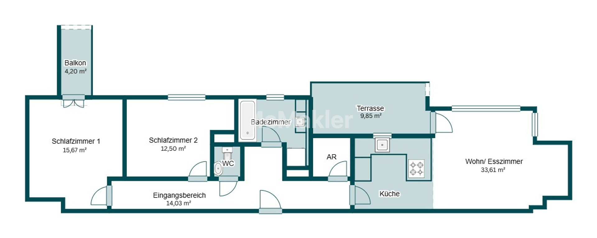 Wohntraum in zentraler Lage: Garagenstellplatz, Loggia UND Balkon inklusive! – Grundriss 1