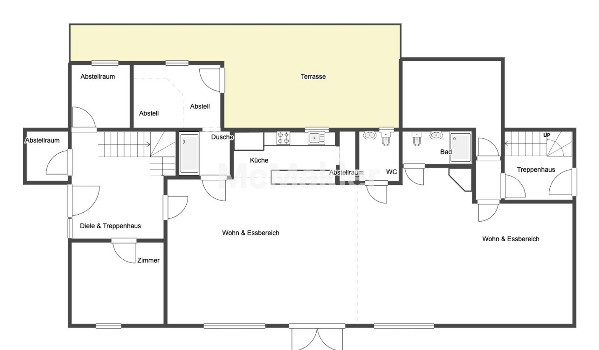 EFH mit Einliegerwohnung; Viel Platz in See- und Waldnähe, ideal auch für (Ferien-) Vermietung – Grundriss 1