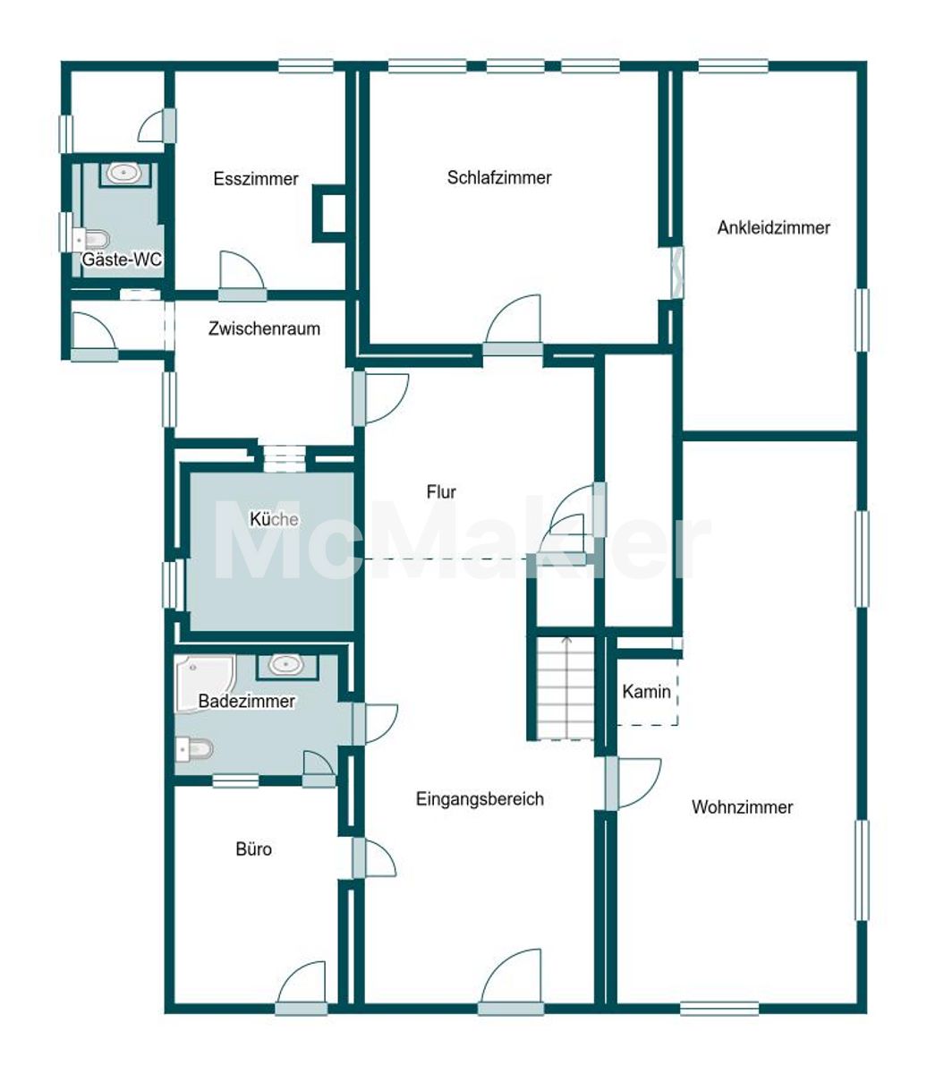 Denkmalgeschütztes EFH mit Gestaltungspotenzial in Vorstadtlage – Grundriss 1