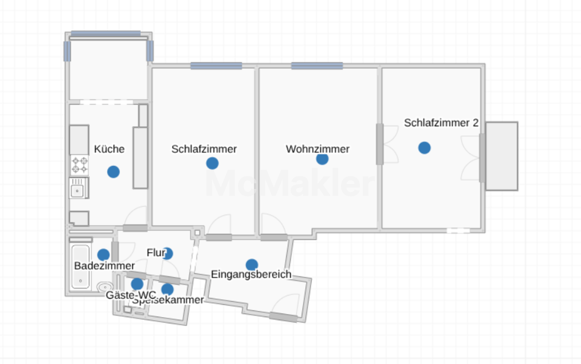 Wohnen am Schloss Belvedere: 3 Zimmer Wohnung mit Balkon in Top Lage – Grundriss 1