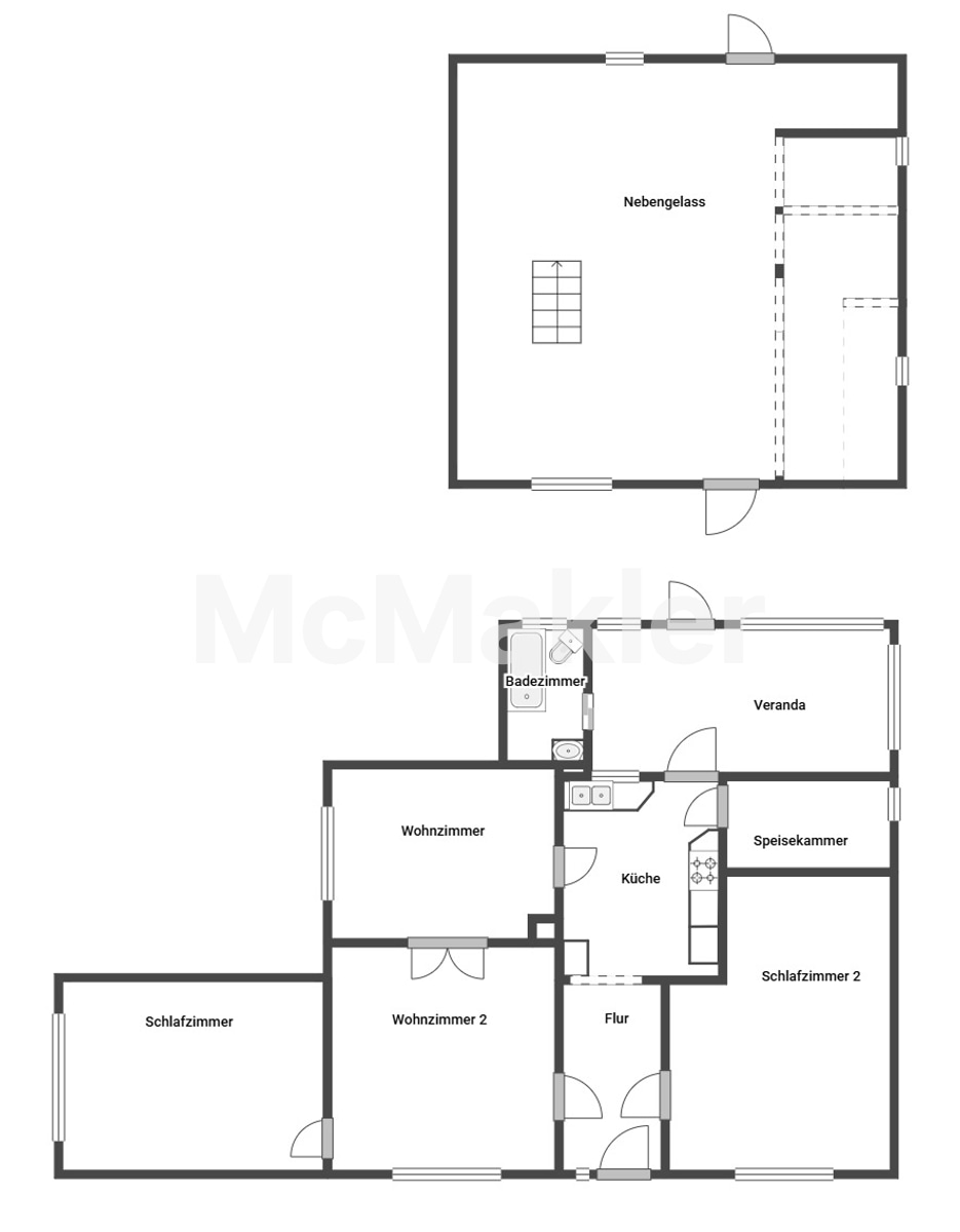 Verwunschener Rückzugsort mit Künstlerseele – auf fast 5.000 m² Naturgrundstück – Grundriss 1