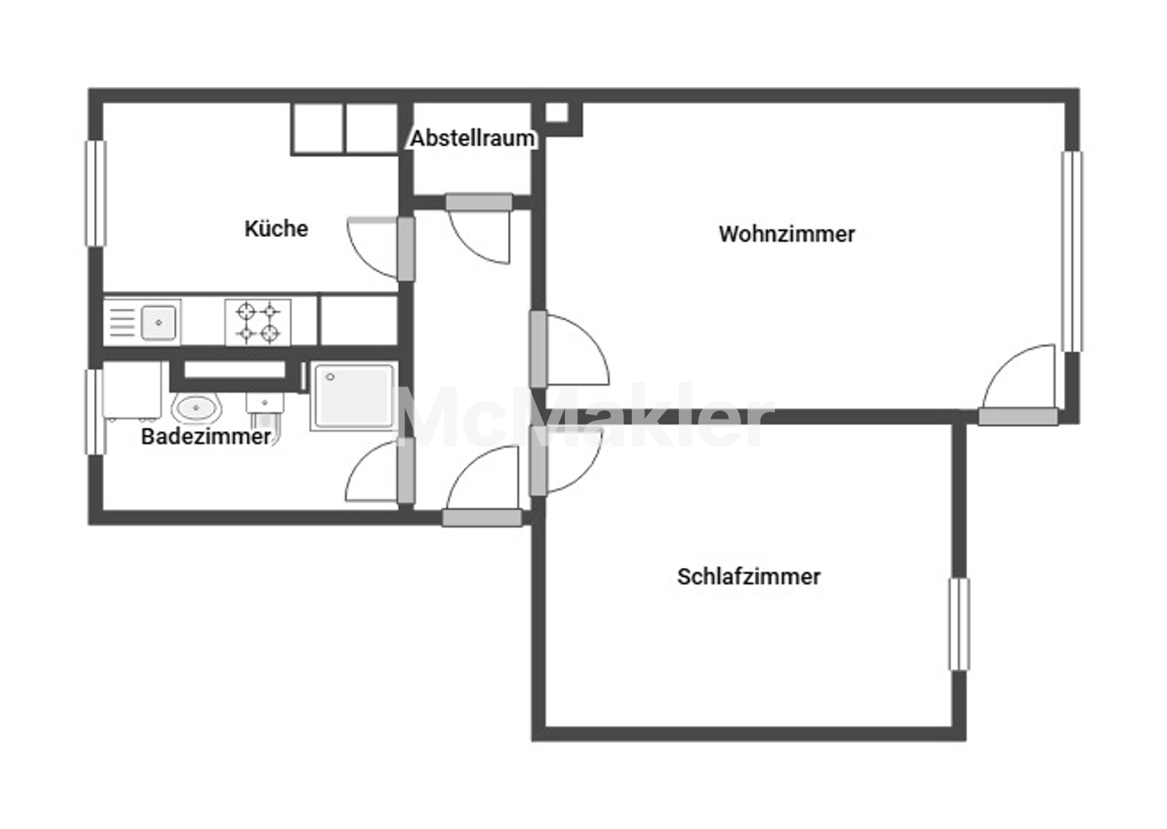Heute Rendite. Später Zuhause. Helle 2-Zimmer-Wohnung mit Balkon & Garage in Nürnberg – Grundriss 1