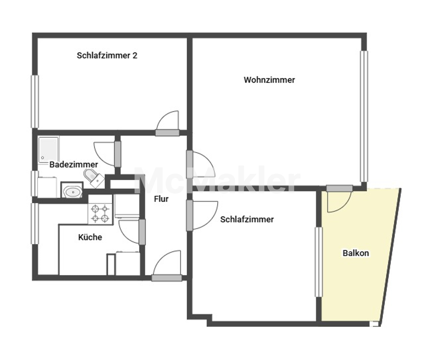 Behaglichkeit pur: 3-Zi.-Whg. in Vorstadtlage - Erbbaurecht – Grundriss 1
