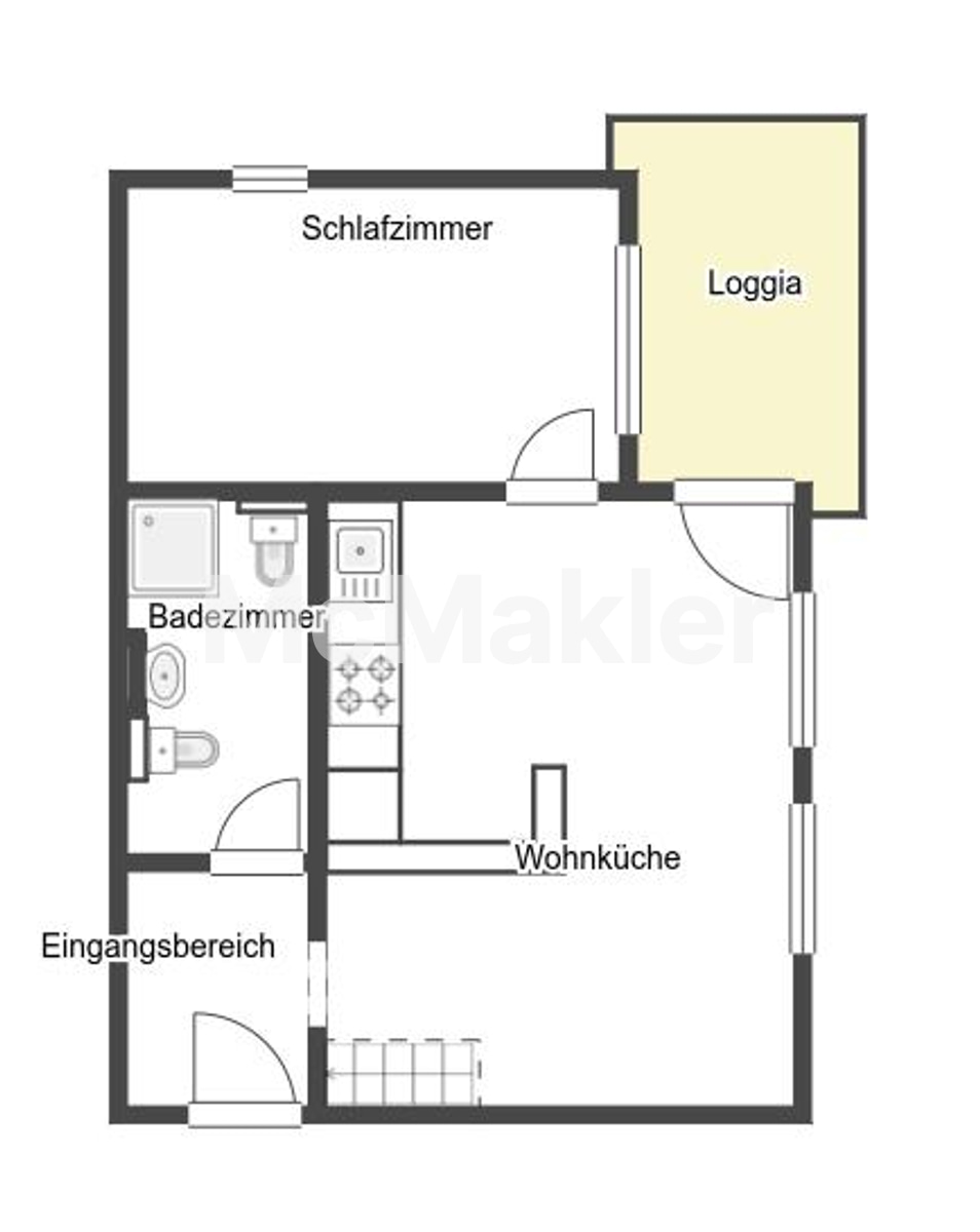 Karlshagen: 2-Zi.-Wohnung in unmittelbarer Strandnähe – Grundriss 1