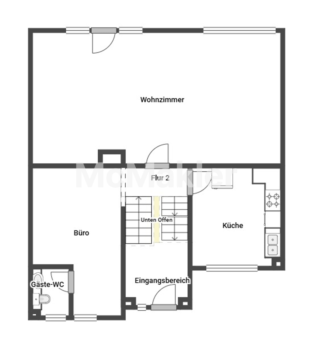 Reiheneckhaus mit Garten und Garage in Toplage: Nur wenige Schritte zur Ostsee in Kühlungsborn – Grundriss 1