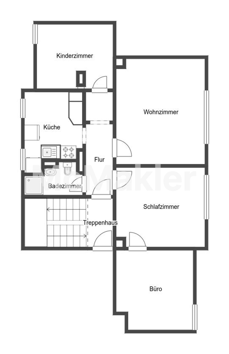 Vermietung oder Selbsteinzug: Schnuckelige 4-Raum-Dachgeschosswohnung mit Garage in Parchim – Grundriss 1