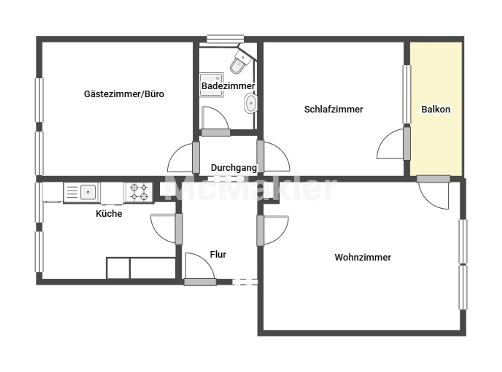 Charmante 3,5-Zimmer-Wohnung mit Balkon und Stellplatz – Ideal für Selbstnutzer und Kapitalanleger – Grundriss 1