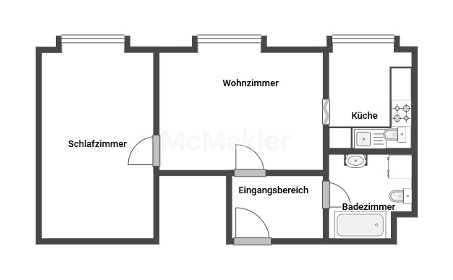 2-Zi.-Dachgeschosswohnung mit TG-Stellplatz in ruhiger Lage von Weinsberg – Grundriss 1