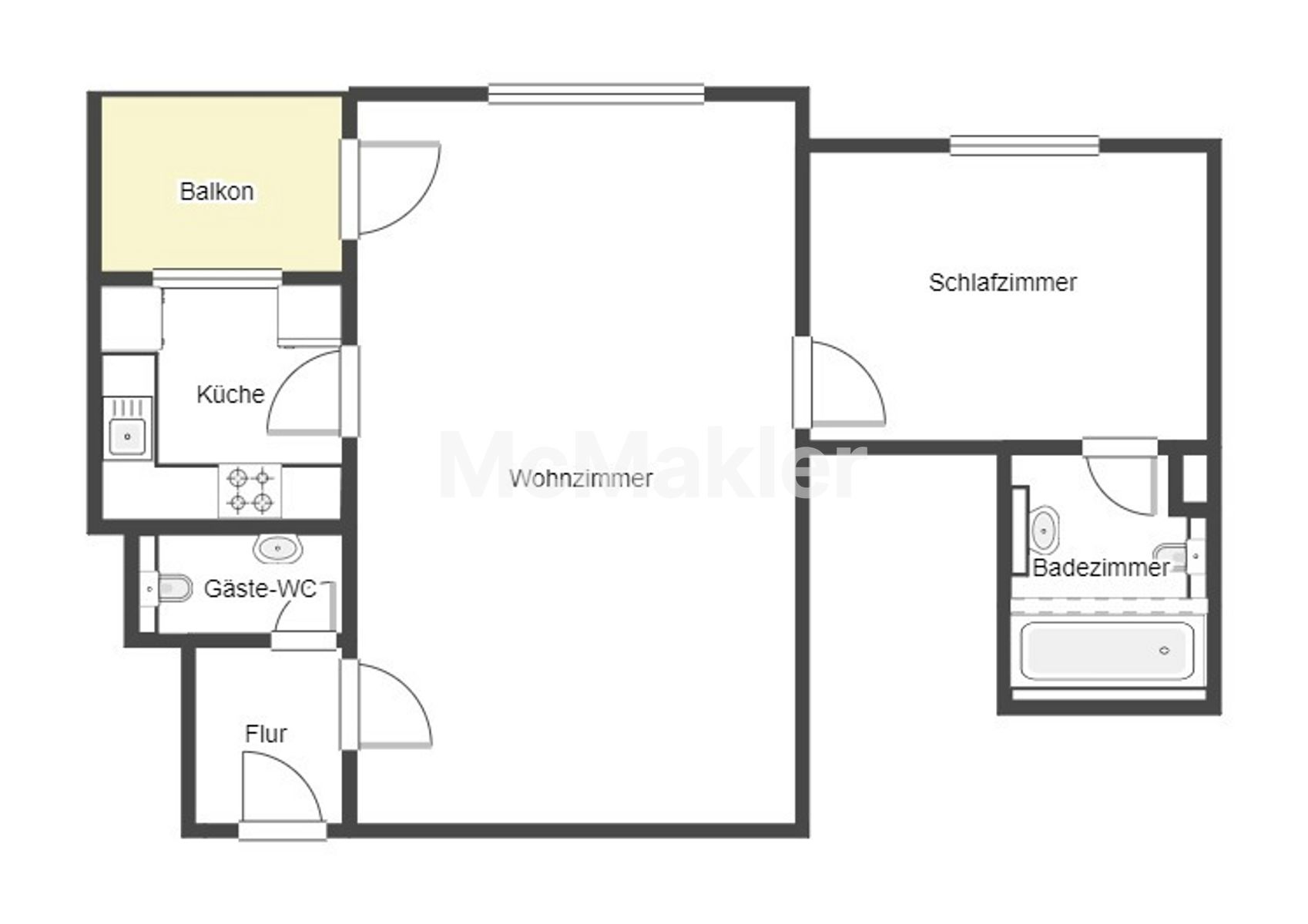 Bezugsfreie Wohnung in Laubegast mit Balkon und Tiefgaragenstellplatz – Grundriss 1