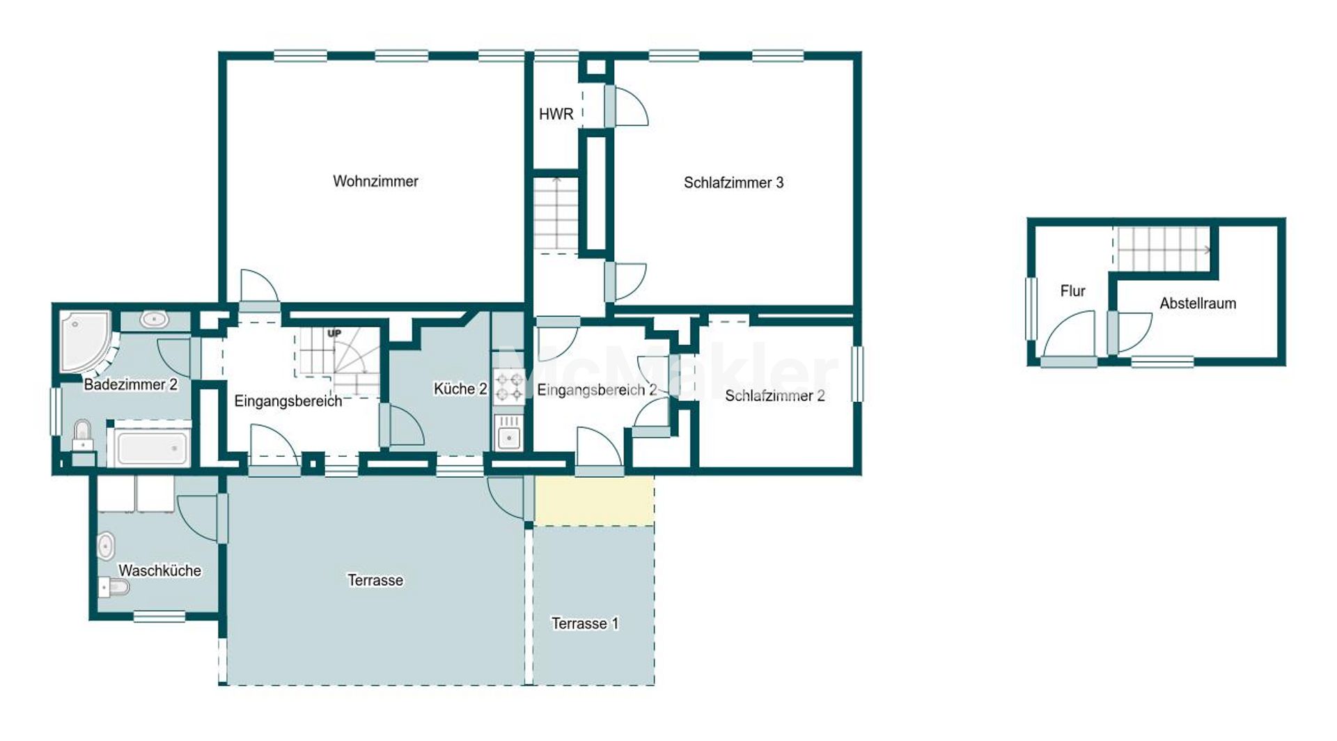Wohnen & Vermieten -  MFH und zwei Bungalows in Zessin am Neuendorfer Wiek – Grundriss 1