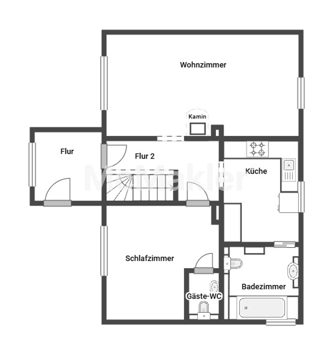 Gepflegte DHH mit tollem Grundstück – Grundriss 1