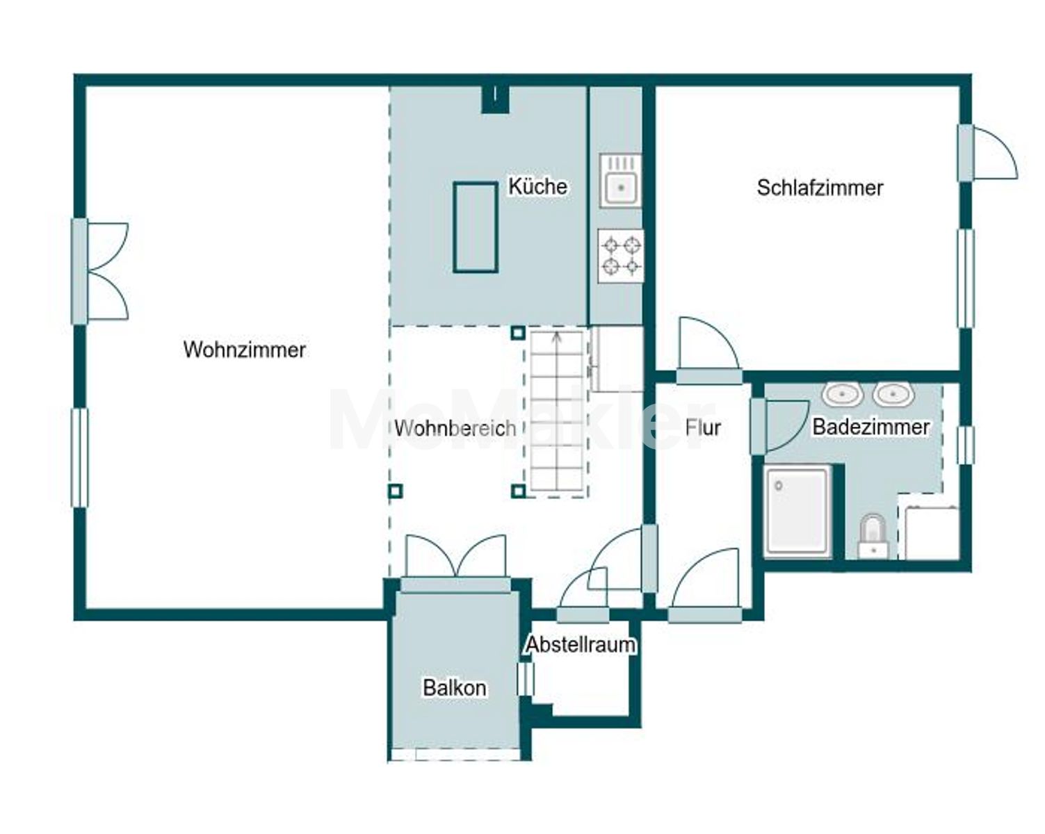 Wohnen, wo andere anlegen – Exklusive Wohnung mit Blick auf die Marina – Grundriss 1