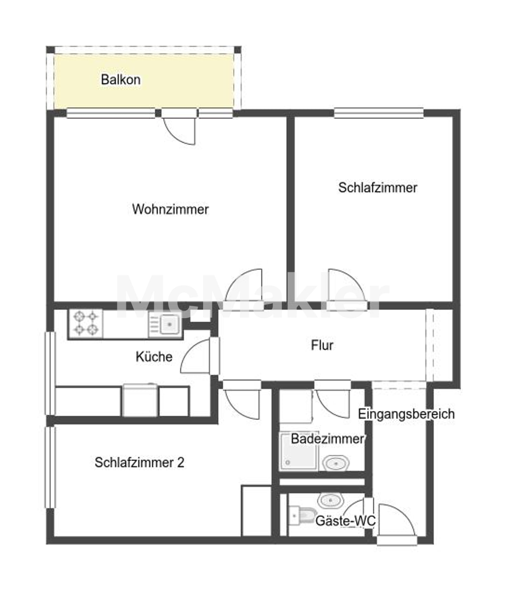 Behaglichkeit pur: 3-Zi.-ETW in Vorstadtlage – Grundriss 1