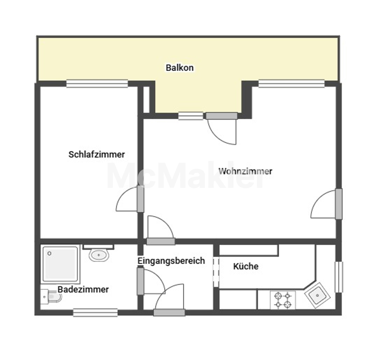Attraktive Seniorenwohnung in Hanau-Mittelbuchen mit TG-Stellplatz – Grundriss 1