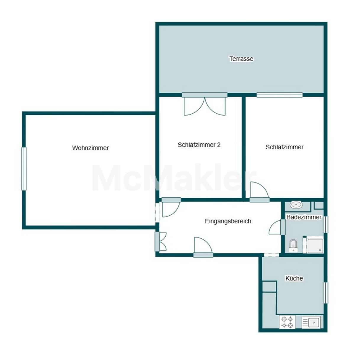 Ruhig wohnen. Schnell in der Stadt. – Charmante 3-Zimmer-Wohnung mit Terrasse in Mainz-Hechtsheim – Grundriss 1