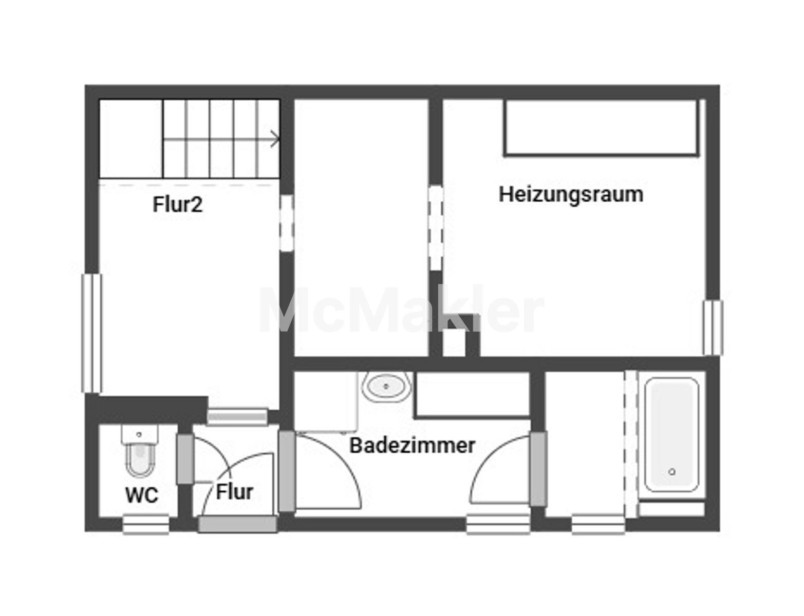 Doppelhaushälfte mit großem Grundstück zum Herrichten – Grundriss 1