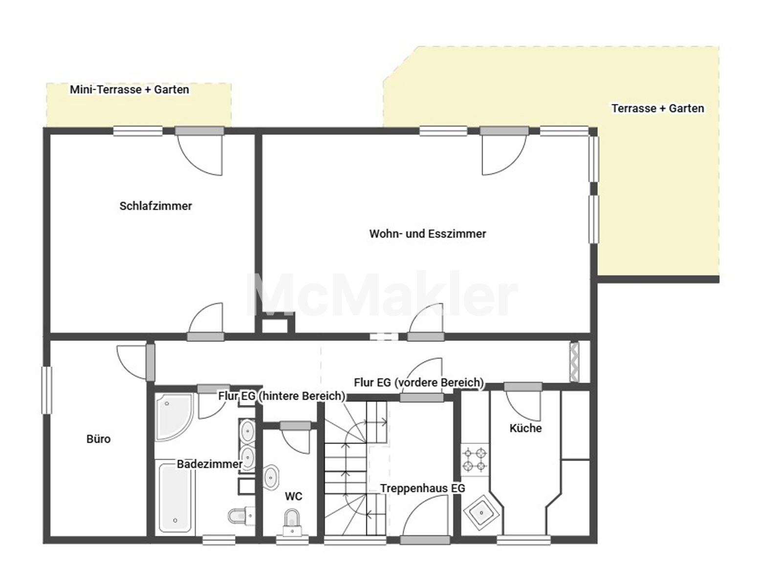 Schönes 2-Familienhaus mit  großem Garten und zahlreichen Parkmöglichkeiten – Grundriss 1