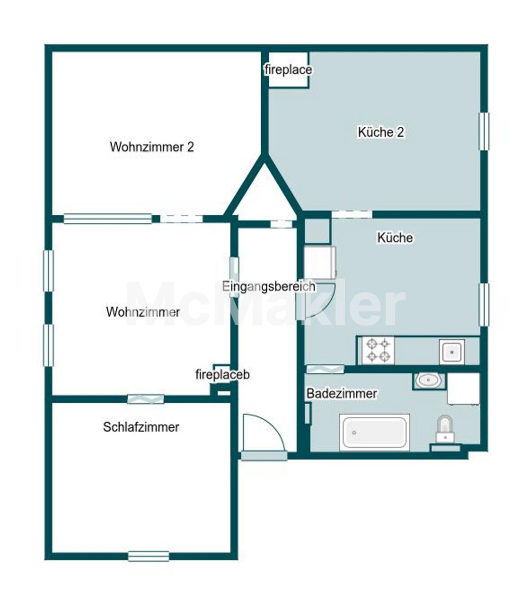 Sofort bezugsfertig: 3-Zimmer-Wohnung mit Garage in gepflegtem Mehrfamilienhaus – Grundriss 1