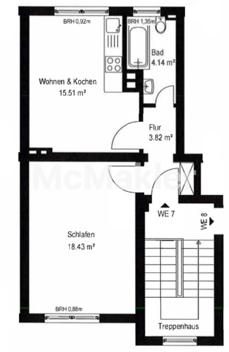 Attraktive Kapitalanlage - Vermietete 2 Zimmer-Wohnung – Grundriss 1