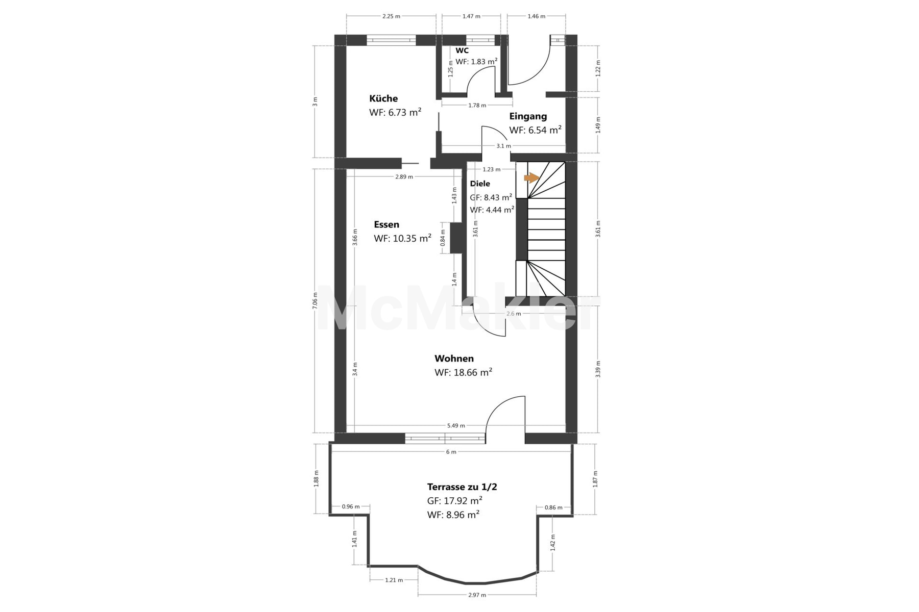 Gepflegtes RMH mit Garten, Garage & wohnlich ausgebautem DG in Bad Aibling – Grundriss 1