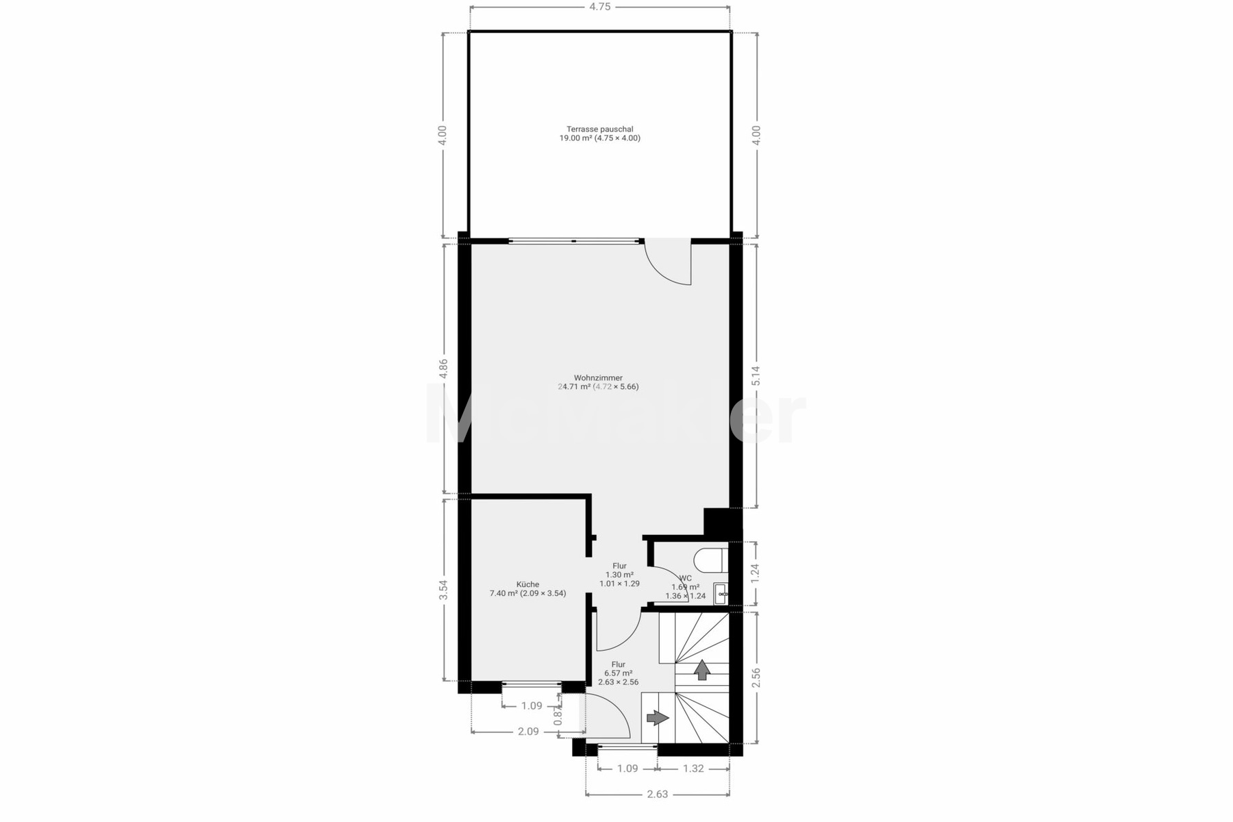 Familienfreundliches Reihenhaus mit sonniger Terrasse und schönem Garten – Grundriss 1