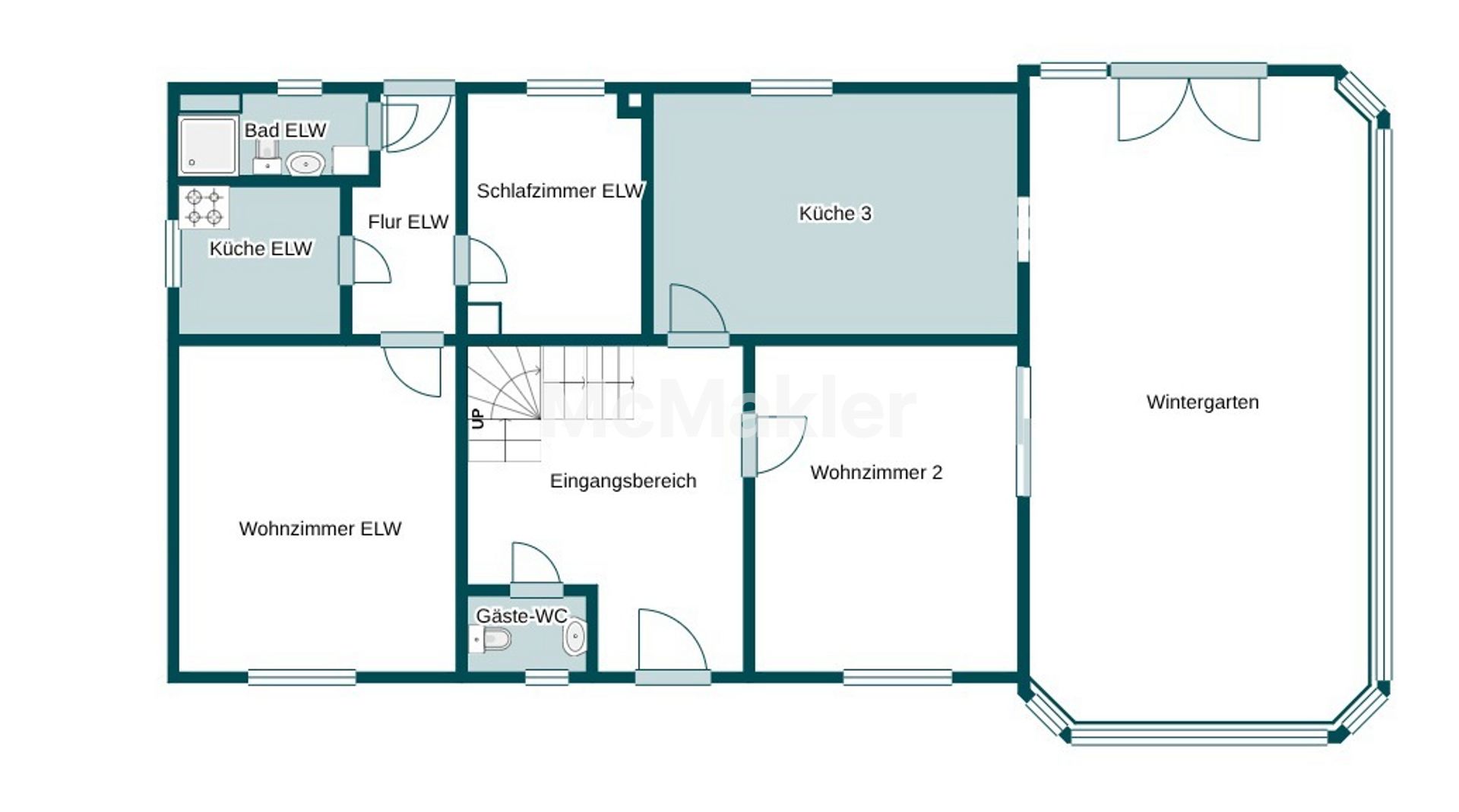 Platz für die ganze Familie und Gewerbe: EFH mit ELW, Nebengebäude und vielen Nutzungsoptionen – Grundriss 1
