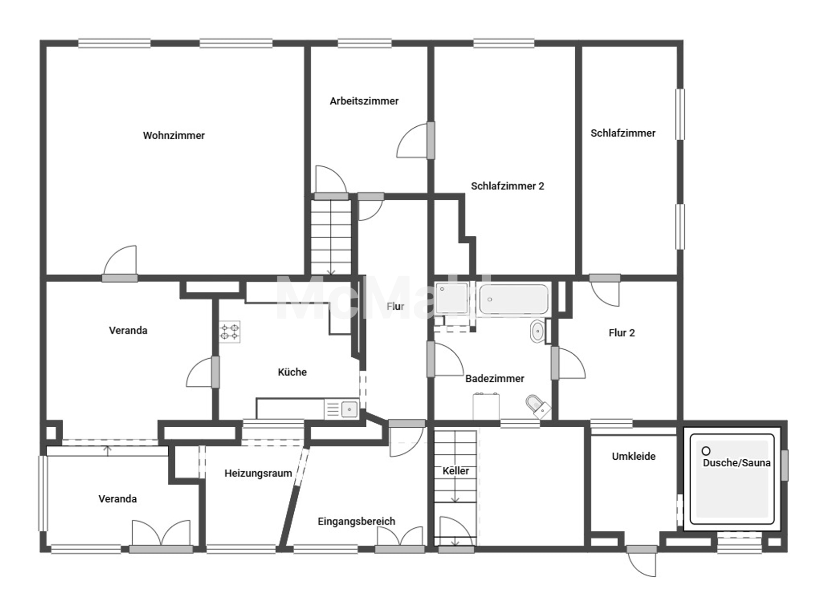 Einfamilienhaus mit Sanierungsbedarf und großem Grundstück in Feldrandlage von Nassenheide – Grundriss 1