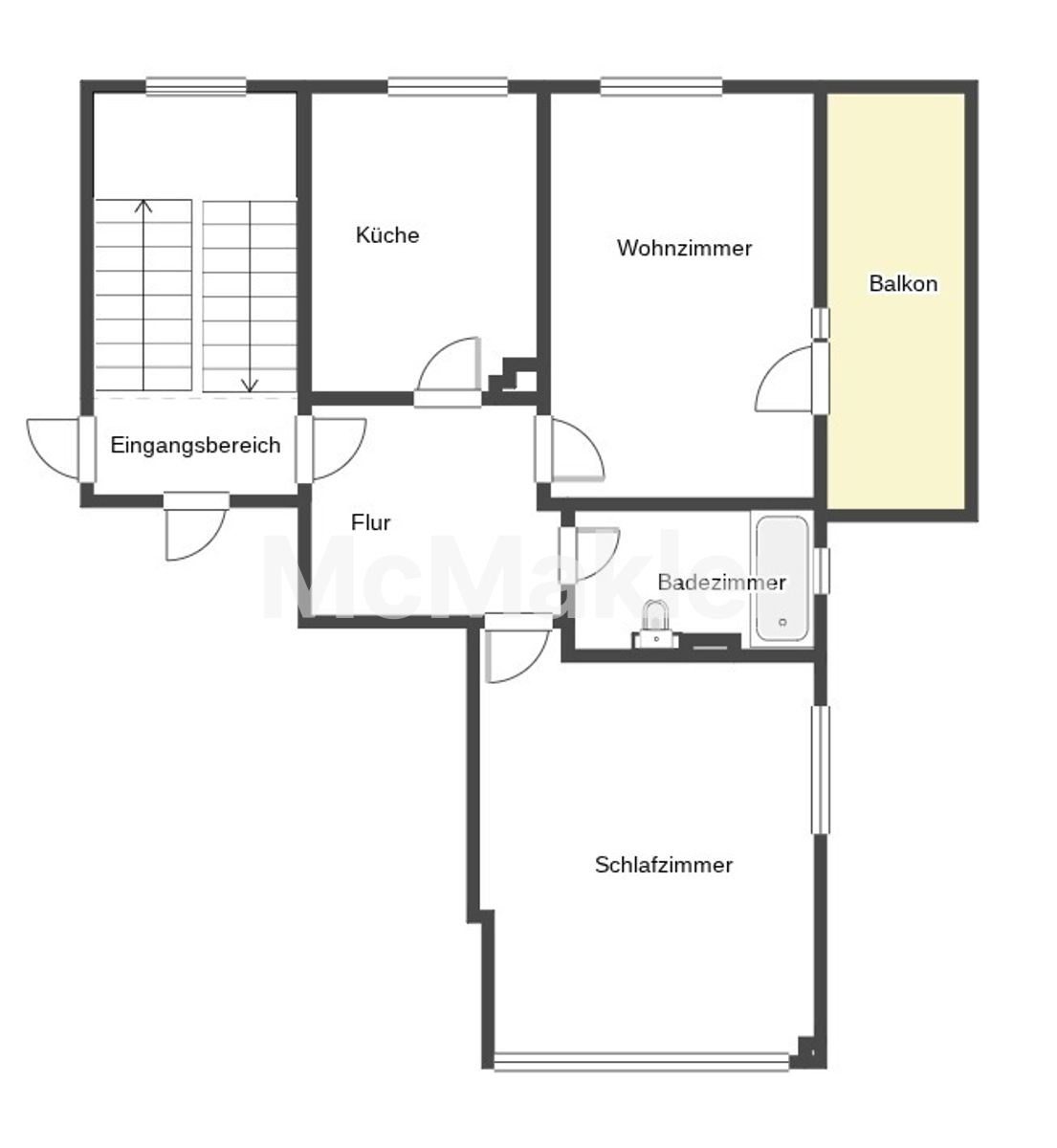 Bezugsfreie 2-Zi.-Wohnung mit Balkon und Tageslichtbad in DD-Seidnitz – Grundriss 1
