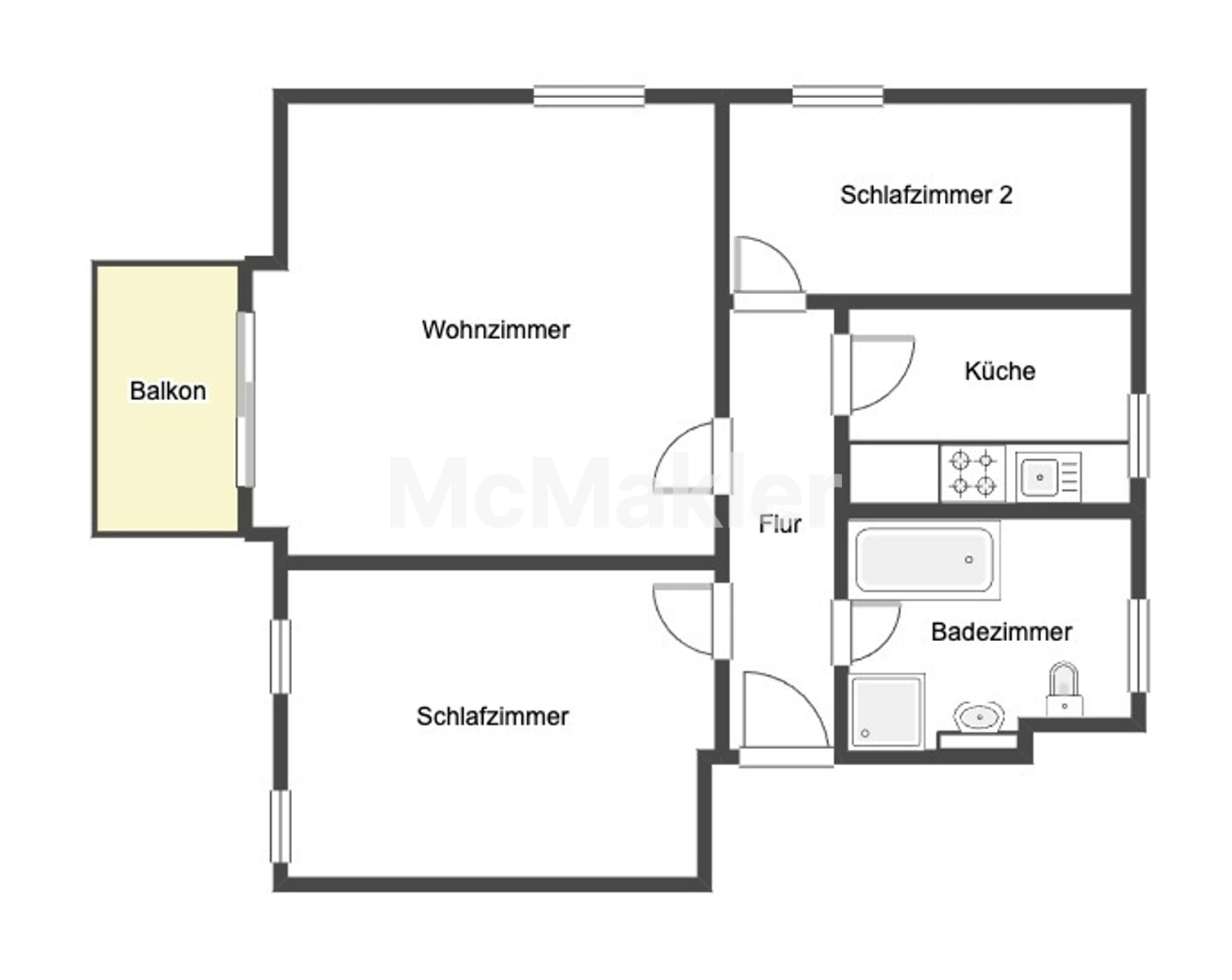 Moderne und helle 3-Zimmer-Dachgeschosswohnung mit Balkon und TG-Stellplatz! – Grundriss 1