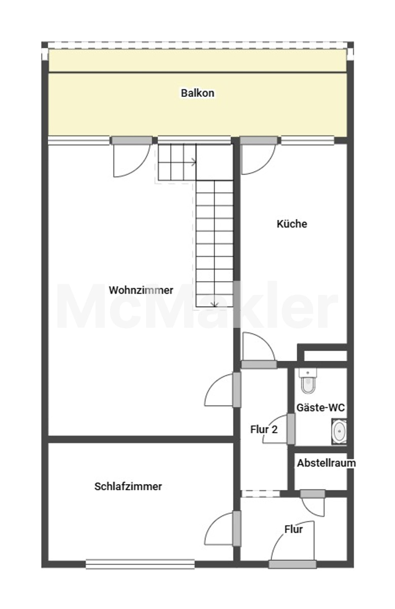 vernachlässigte Wohnung sucht neuen Besitzer und belohnt mit viel Platz – Grundriss 1