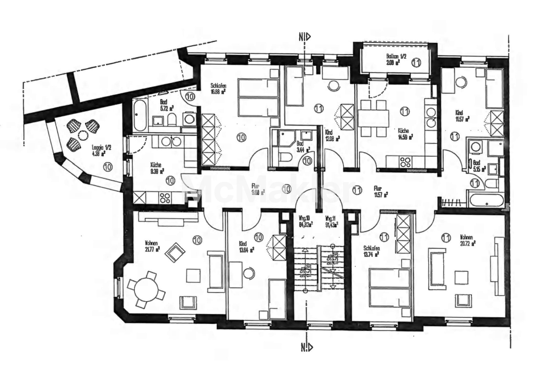 Attracktive Kapitalanlage - 3 Zimmer ETW mit Loggia in Gohlis – Grundriss 1