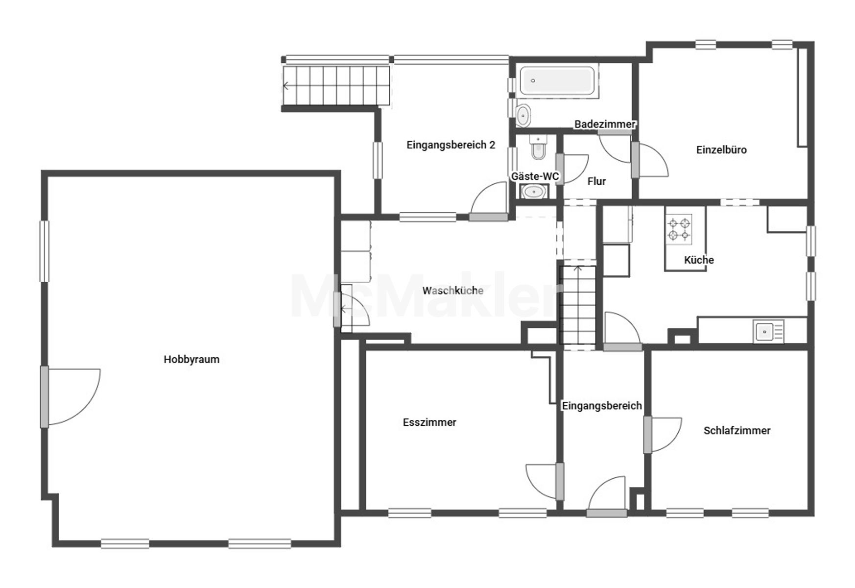Charmantes Einfamilienhaus mit Sanierungsbedarf – inklusive Garten & Garage – Grundriss 1