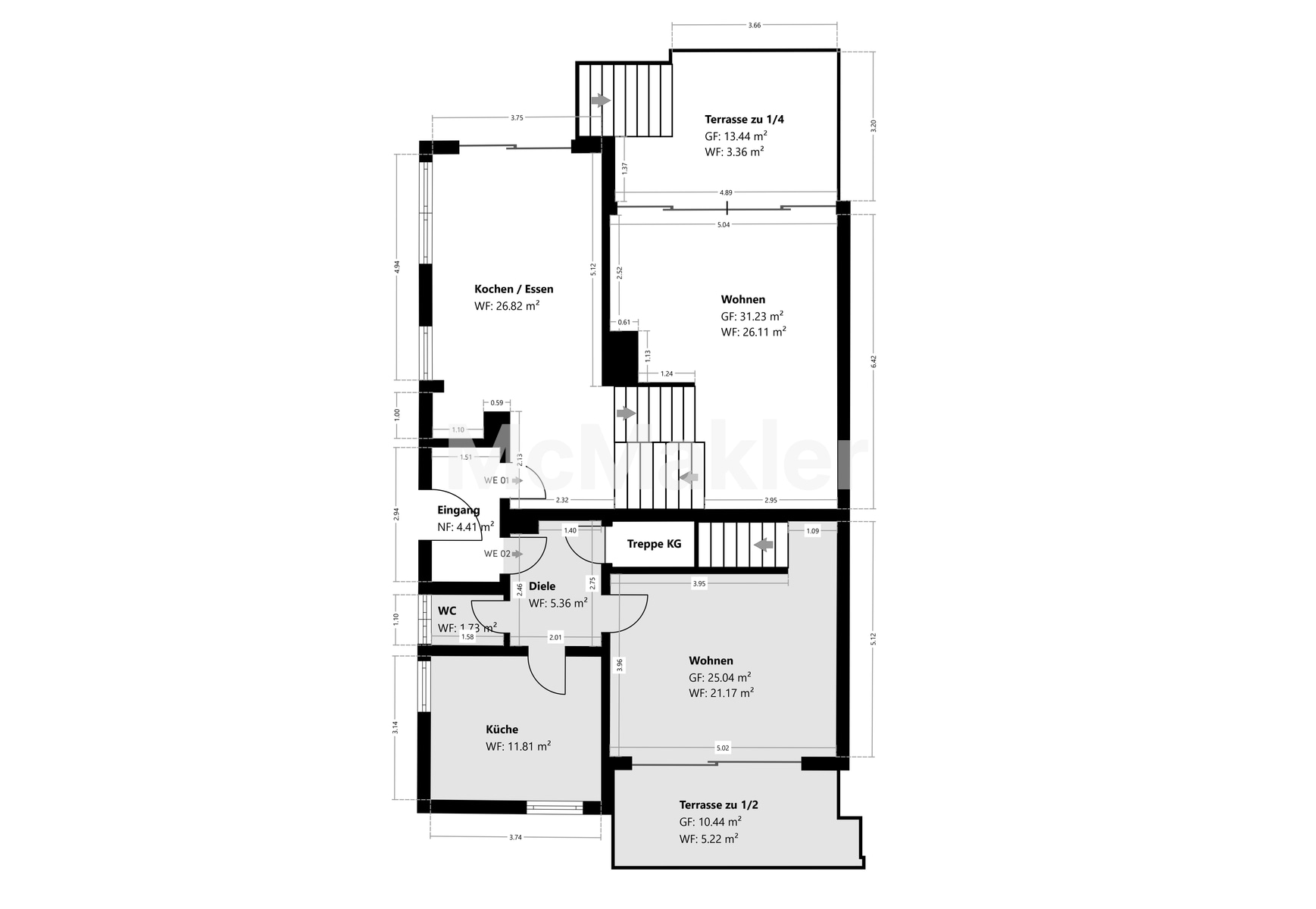 Attraktive Kapitalanlage mit zwei Wohneinheiten und zwei getrennten Gartenbereichen! – Grundriss 1