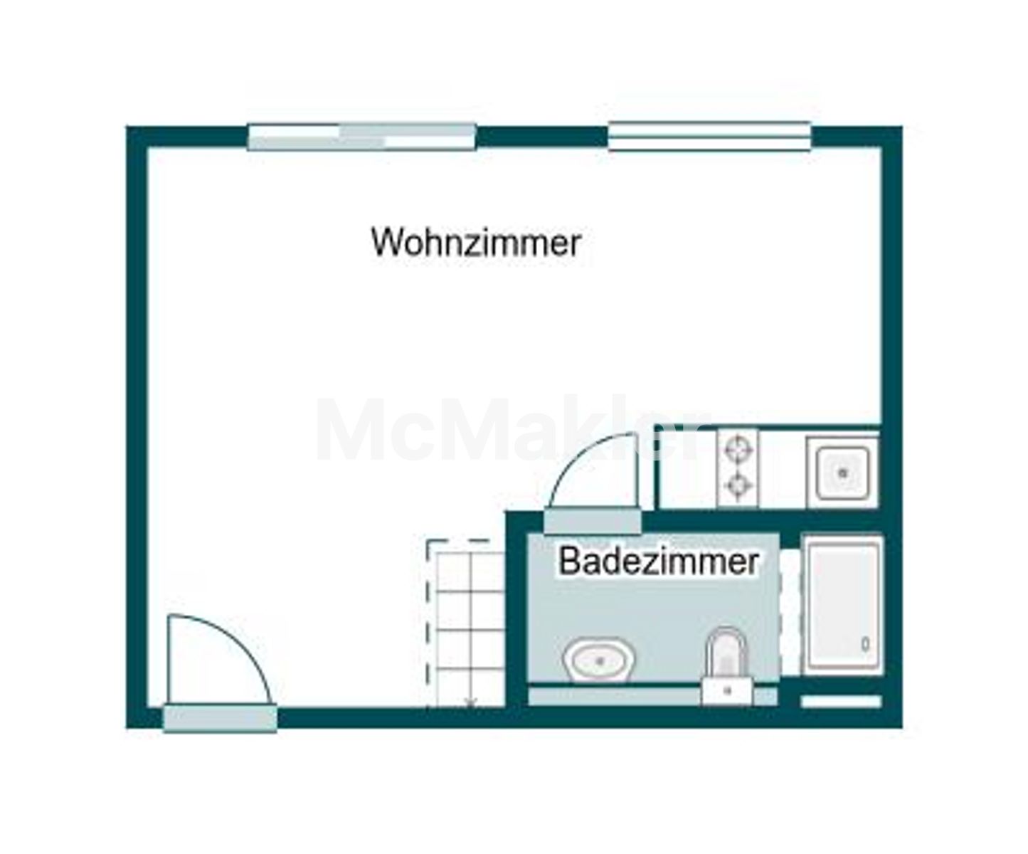 Erholung pur mit Blick auf Feld und Bodden: 2-Zi.-Maisonette nur 500m vom Gollwitzer Strand – Grundriss 1