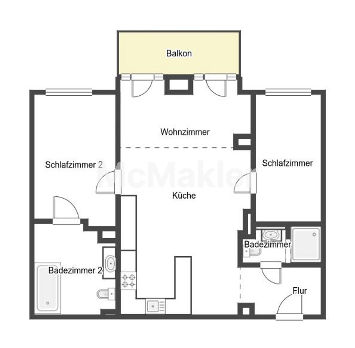 Aufwachen mit dem Blick aufs Meer - Ihre Wohnung in Prora wartet auf Sie – Grundriss 1