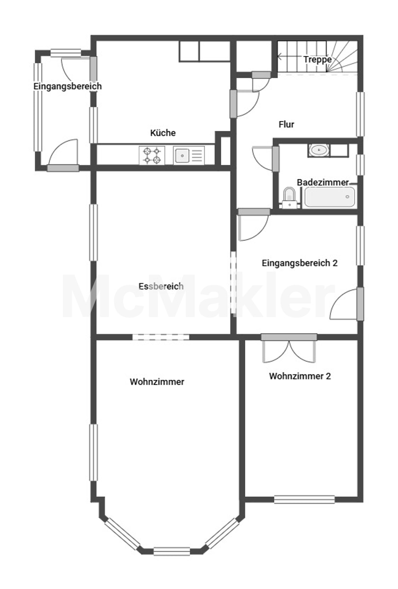 Einziehen und entspannen: Einfamilienhaus mit Ferienwohnung, Gewerbefläche und gepflegtem Garten – Grundriss 1