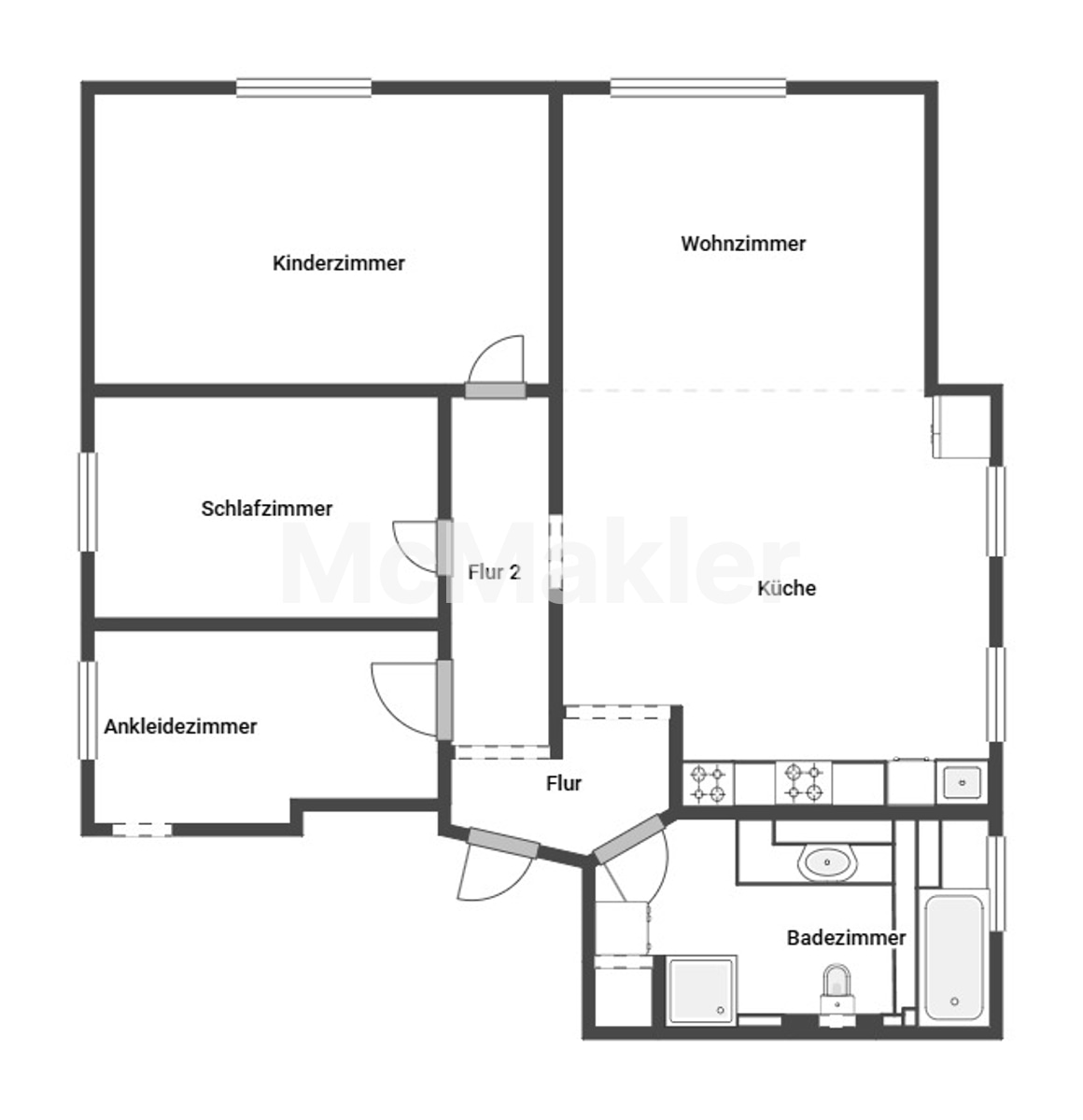 Wird bezugsfrei: Modernisierte 4-Zimmer-Wohnung mit Garten-Oase & Outdoorküche in Berlin Blankenburg – Grundriss 1