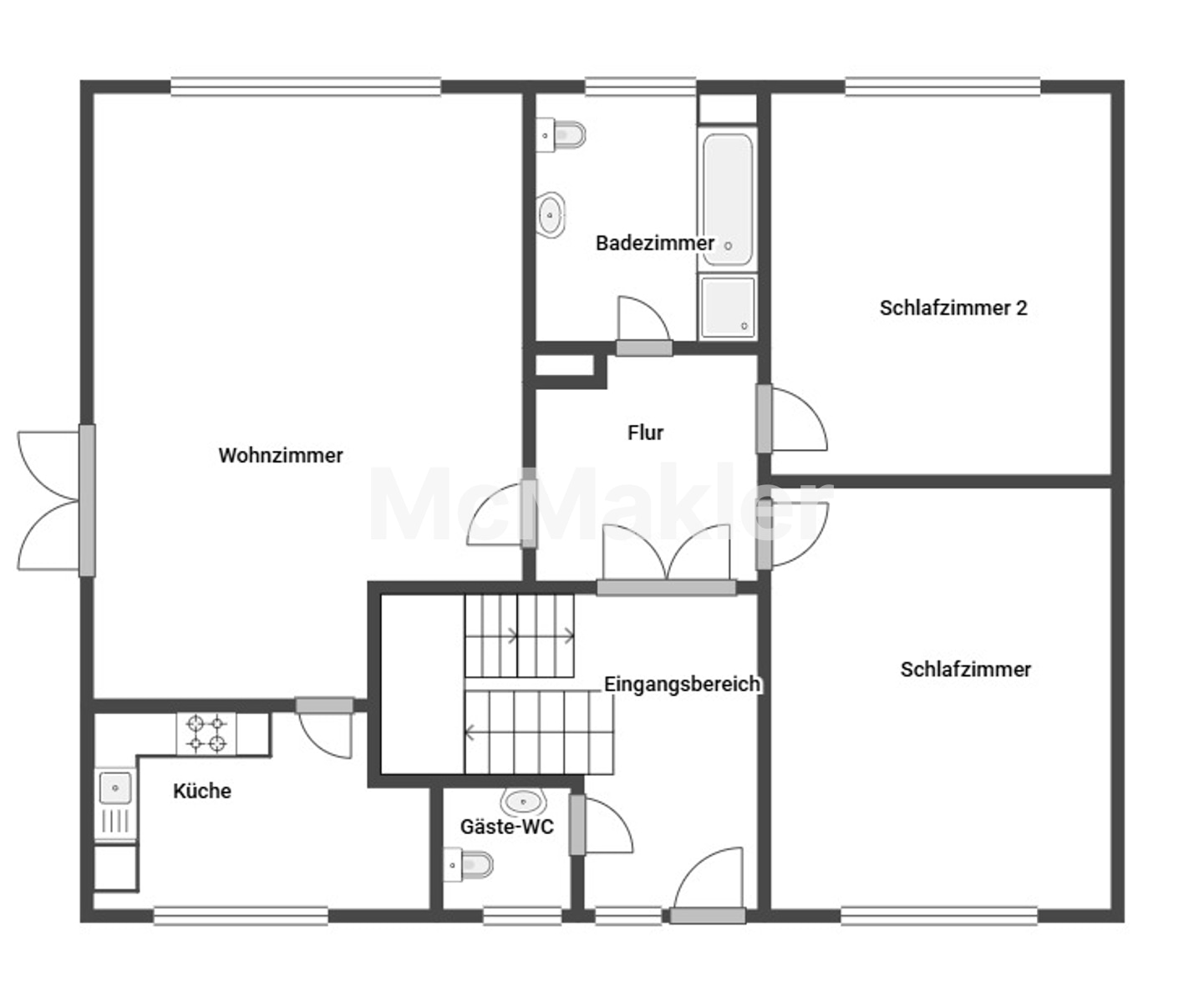 Großzügiges Wohnhaus mit ca. 300 m² Wohnfläche in bester Lage von Löhne – Doppelgarage & Carport – Grundriss 1